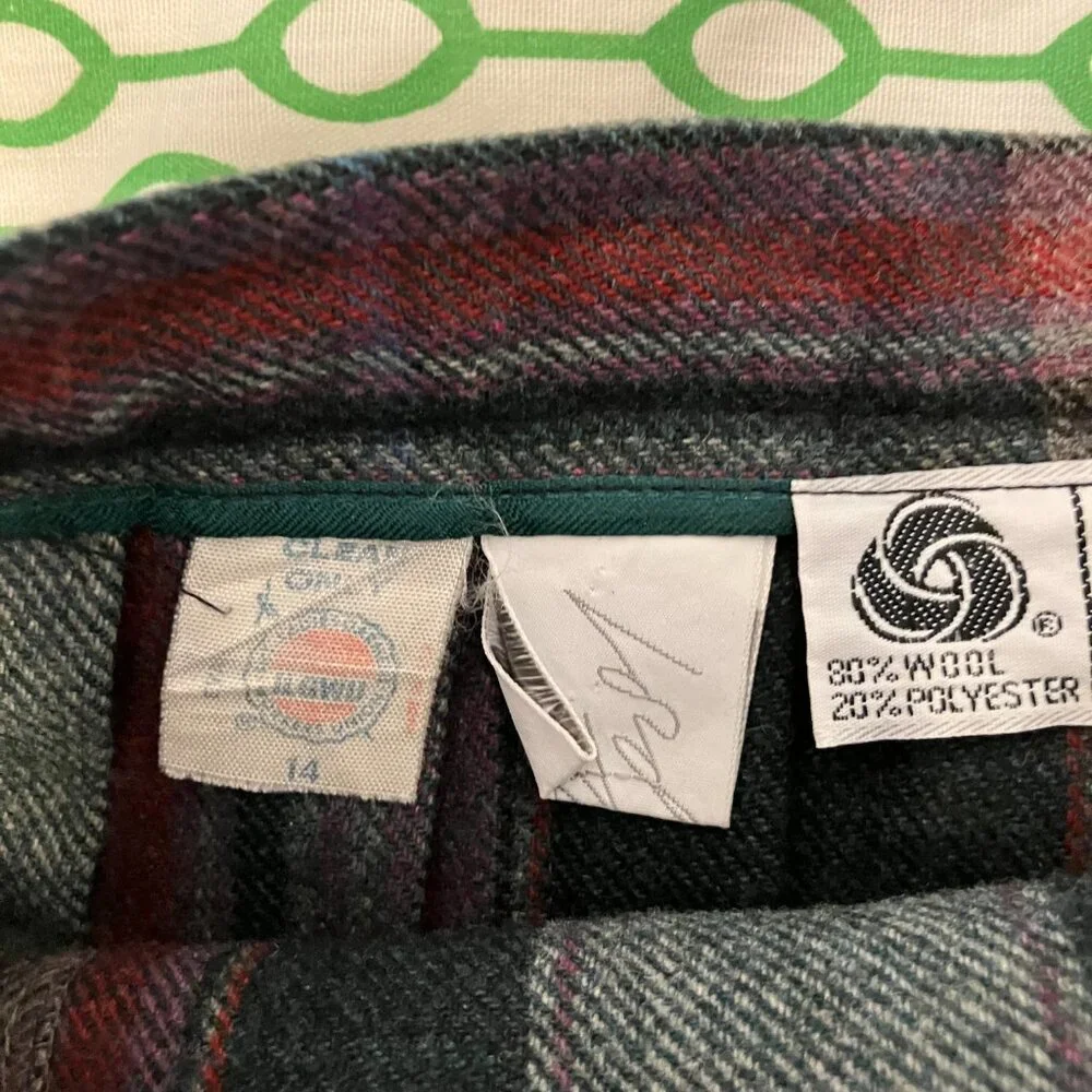 Vintage Evan Picone Wool Blend Skirt Vintage Sz 14 Modern Sz 2 - Picture 3 of 7